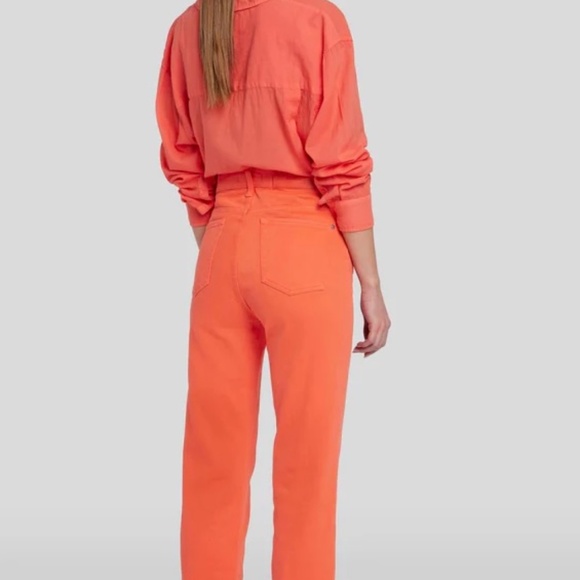 7 for All MANKIND LOGAN STOVEPIPE IN GRAPEFRUIT Jeans - Picture 5 of 7